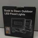 JandCase Dusk to Dawn Flood Lights Outdoor, 50W Plug in Floodlights with 9.8FT Cord, IP66 Waterproof LED Work Light Outside for Garage, Yard, Lawn, UL Listed, 2 Pack (White)