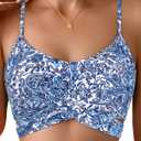 Women's 2026 Bikini Top Only Twist Front V Neck Padded Spaghetti Straps Tie Back Swim Bathing Suit Tops (XL)
