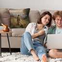 3 x He is Risen Easter Throw Pillow Covers - Christian Religious Easter Lamb Decor, Esus and the Lost Lamb Religious Pillow Covers for Home Bedroom Couch