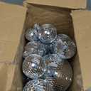 Funtery 100 Pcs Mirror Disco Balls Bulk Assorted Silver Hanging Disco Ball Decor for Home Wedding Birthday Dance Music 70 S Theme Party Christmas Tree Ornaments(1, 2, 3, 4, 6, 8)