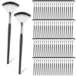 Maitys 100 Pieces Fan Facial Mask Brushes, Soft Blush Makeup Brush, Esthetician Brush, Mask Acid Applicator, White, 2.3x7.9 Inch