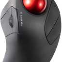 SANWA Bluetooth 5.1 + 2.4 G Wireless Ergonomic Trackball Mouse, Finger Control Roller Ball Mouse, 3 Device Switch, Silent Programmable Buttons, 1000/1600/2400 DPl, Compatible with PC, Windows, MacOS