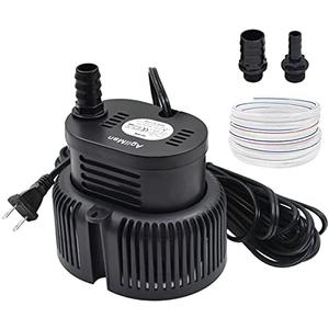 Pool Cover Pump Above Ground - Submersible Sump Pump, Swimming Water Removal Pumps, with Drainage Hose & 25 Feet Extra Long Power Cord, 850 GPH inGround, 3 Adapters Black