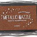 Metallic Ink Pads for Rubber Stamps, Washable Stamp Ink Pad, Ink Pads for Stamping, Embossing Craft Ink Pad Stamps Partner DIY Color for Wedding Card Making Scrapbook Wood Paper, Copper