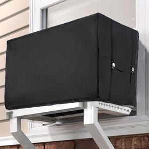 Air Conditioner Covers for Window Units - 3 Layers Insulation Outside AC Cover with Metal Buckle Strap, Outdoor Winter Waterproof AC Canopy Sun Shade - 21 x 15.7 x 15 Inch