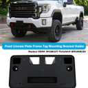 Front License Plate Frame for GMC Sierra 2500 HD 3500 HD 2020 2021 2022 2023 Front Bumper License Plate Holder Mounting Bracket Cover Replace# 84186107 Partslink# GM1068228