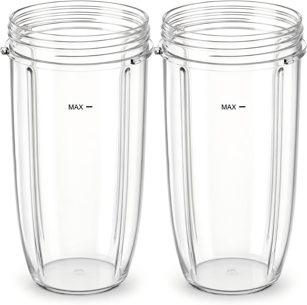 Replacement Parts 32oz Blender Cups (2 Packs) Replacement Blender Cups Compatible with NutriBullet 600w and 900w Blender