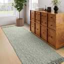 Collive Long Hallway Runner - Olive Green/Cream Braided Woven Kitchen Rug, 2.6' x 8', Washable Indoor Entryway Carpet for Bedroom Doorway