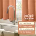 LAMIT Cafe Linen Curtains 36 Inch Length for Small Windows, Rod Pocket Light Filtering Drapes Boho Privacy Window Panels for Kitchen/Bathroom, 2 Panels, 42 x 36 Inch, Terracotta