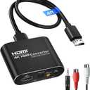 avedio links HDMI ARC Audio Extractor Converter 4K@60Hz, HDMI to Optical Toslink SPDIF + 3.5mm AUX Jack Stereo Audio Adapter Converter Splitter Inserter Embedder Support HDCP2.2 Digital PCM DTS 5.1