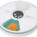 Automatic Cat Feeder, 6 Meal Timed Pet Dispenser Easily Programmable &Easy to Clean, Auto Feeder for Cats/Small Dogs (Green)