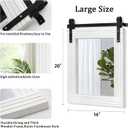 AAZZKANG White Wood Framed Mirror Rectangle Farmhouse Wall Mirror Decor for Bathroom Bedroom Living Room Entryway 20"x16"