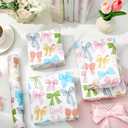 2 x FYSUIMU Colorful Bow Wrapping Paper -Mini Roll- 17 Inch x 32.8Ft Bowknots Gift Wrap Paper Coquette Assorted Design Multicolor Bow Art Paper for Wedding Birthday Baby Shower DIY Crafts