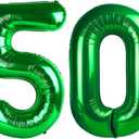 6 x 40 Inch Numbers 50 Balloon, Dark Green Balloons Perfect for 50th Birthday Party Decorations, Big Digital Balloons for Wedding Anniversaries Events Decorations, (Mix Colors 28, 18, 50, 40, 30, 60)
