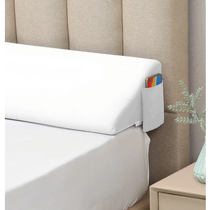 Vekkia King Bed Wedge Pillow for Headboard Gap/Bed Gap Filler/Mattress Wedge to Fill 0-6" Gap Between Headboard and Mattress (White 76"x10"x6")
