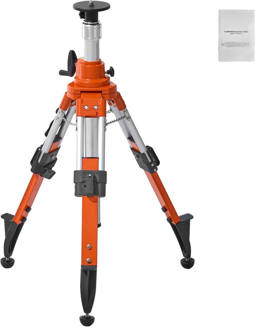 Happybuy Laser Level Tripod Stand, 5/8"-11 Thread Mount, 27.16-67.71 inch Height Adjustment Heavy Duty Survey Tripod, with Level Bubble & Diffusion Limiter, Liftable Non-Skid Feet for Construction
