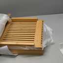 Bamboo Dining Bench, 35 Inch Farmhouse Decor Indoor Kitchen Table Bench with Outdoor & Entryway Functionality (Long, Nature)