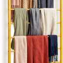 Wall Mounted Hijab Organizer, 10 Tier Metal Scarf Rack, Belt Holder Ribbon Organizer Holder Wrapping Paper Spool Storage Towel Rack for Retail Store, Home, Craft Room, Florist