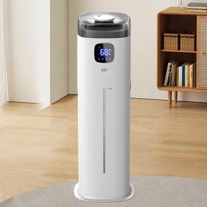 Large Humidifier for Bedroom, 9L/2.5Gallon Ultrasonic Cool Mist Humidifier with Humidistat, 360Nozzle, 350ML/H Big Mist Level, Suitable for Kids Room Livingroom Yoga Office Plant, White