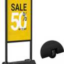 Koov Heavy Duty Sign Holder Stand, 24"x36" Poster Stand with Water-Fillable Base & Wheels, Aluminum Alloy Portable Sidewalk Poster Board Stand, Outdoor Sign Stand for Business, Office, Trade Show, Mall Advertising (Frame Only)