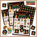 Liliful 35 Pcs Black History Month Bingo Game 24 Players Black History Bingo Cards African American Holiday Party Game for Africa American Freedom Day Party Supplies