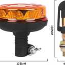 1Pcs Led Beacon Light Yellow Strobe Lights with I Shape Metal Bracket for Trucks 12V 24V Orange Beacon Light Rotating Beacon with 6 Modes