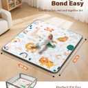 Baby Play Mat, 50x50 Thickened Playpen Mat, Non-Slip Baby Mat for Floor, Foldable Portable Playmat Suitable for Babies Learning to Crawl and for Travel