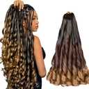 Pre-Stretched 12Pcs 54Inch TZ Curly Body #(1) 100 Percent Braiding Hair For Boho Braids Natural Look & Soft Feel Perfect for Protective Hairstyles (1, 4)