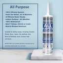 Gray Silicone Sealant, All-Purpose 100% Waterproof Silicone Caulk, Adhesive Caulking Silicone for Indoor Outdoor Windows, Aquarium, Bathtub Auto Leak Seaing, 10.1 Oz, 1 Pack (1)