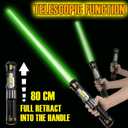 Cawiew 4 Pack Light up Sword Saber with FX Sound (on-Off Control) and Full Retractable Handle, 4 Colors LED Glow in The Dark Toy for Kids Adult
