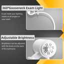 Exam Light 12W LED Medical Exam Lamp Mobile Surgical Examination Lamp Stainless Steel 5-Legged Base