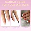 SXVME Gel Nail Tips Coffin Medium Short,Nude Press on Nails Medium Pre-Colored Natural Nail Tips,Soft Acrylic Nails with Primer Cover,Fake Nails 15 Sizes for DIY Nail Art