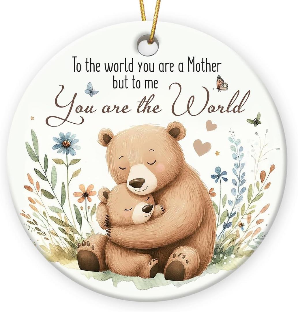 Mom Christmas Ornament 2026 - to The World You are A Mother Christmas Ornaments for Tree Decorations, Thank You Gifts for Mom from Son, Daughter, Nana Ornament, Xmas Gifts for Women