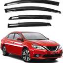 munirater Window Visors Rain Guard Wind Vent Shade Deflector Replacement for 2013-2019 Nissan Sentra Sedan 4-Piece Set Black