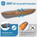 Kayak Cover 600D, Waterproof Full Coverage Canoe Cover with Zipper, Kayak Covers for Outdoor Storage, Heavy-Duty UV Protection and Tear & Dust Resistant for 13 ft Fishing Boats & Paddle Boards