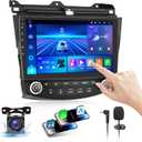 4G+64GB Car Radio Stereo for Honda Accord 7th 2003-2007,Android 13 Wireless Carplay&Android Auto with 10.1" IPS Touch Screen Radio Support Real-Time GPS/Voice Control/WiFi/AHD Back-up Camera/SWC/FM