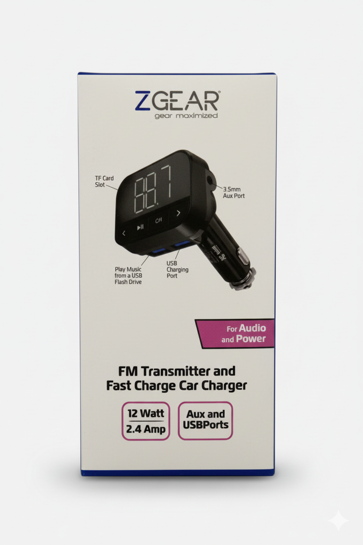 ZGear FM Transmitter And Fast Charge Car Charger