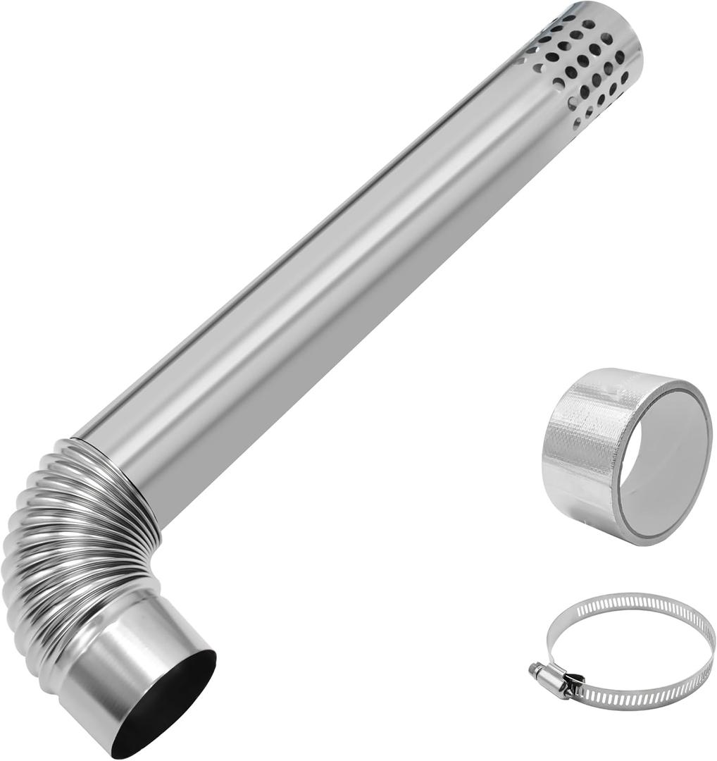 3" Stainless Steel Direct Vent Kit, Includes 3-Inch Outer Diameter Elbow and Vent Pipe, Water Heater Vent Pipe Kit for Gas Tankless Water Heater