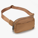 Pander Everywhere Belt Bag for Women, 5 Zipper Pockets Nylon Crossbody Fanny Pack Purse (Caramel Burnt)