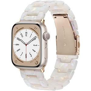 V-MORO Compatible with Resin Apple Watch Bands Series 11/10/9/8/7 46mm 45mm 44mm 42mm,Fashion Lightweight Resin Bracelet Wristband with Metal Buckle for iWatch Ultra 49mm Series 6/5/4/3/2/1/SE 2 parts lost