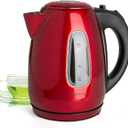 Mixpresso Stainless Steel Electric Kettle Red Color, Cordless Pot 1.7L Portable Electric Hot Water Kettle, 1500w Strong Fast Boiling Pot, Water Boiler, Electric Tea Kettle With Boil Dry Protection