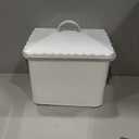 Creative Co-Op Distressed White Bread Box with Lid, 13.5" L X 8.5" W X 12" H