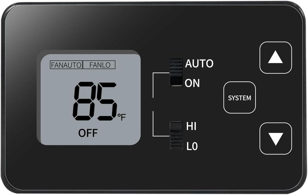 Briidea RV Thermostat Compatible with Coleman 7330 * 335*, 7330 * 385*, 7330 * 336* Series, Camper Thermostat with LCD Display, 12V DC, 55-90 Adjustable, Ideal for Heat Pumps, AC & Fan Systems