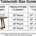 LIBERECOO Round Vinyl Fitted Tablecloth with Flannel Backing Elastic Edge Table Cover Waterproof Stain-Resistant Wipeable Tablcloths Fits 57-65" Round Tables