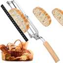 Adjustable Bread Slicer for Homemade Bread - Upgrade Manual Sourdough Bread Knife with Thickness Guide, Bread Bow Cutter with Serrated Stainless Blade for Baguettes, Gift for Baker, Ambidextrous Use