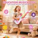 Kids Electric Guitar with 4 Strings Light-Up Music Toy for Girls