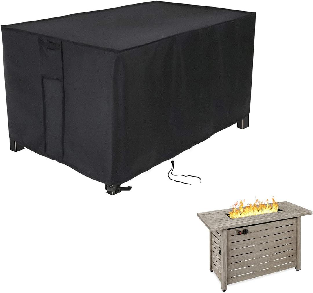 Rectangular Fire Pit Cover for Best Choice Products 42 Inch Gas Fire Pit Table,Outdoor Waterproof Propane Firepit Table Cover - 42 X 20 X 25 Inch