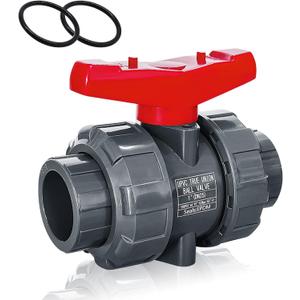 PVC Union Ball Valve, 1" Inch (DN25) True Union Full Flow Ball Valve with ASTM EPDM O-ring, Slip Socket, Full Port for Water System