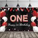 JOYKY Happy 33rd Birthday Banner, Red Black Party Decorations for Men Women, 33 Year Old Backdrop Dcor Supplies, 5.9 X 3.8 Fts