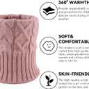 JANGANNSA Winter Kids Scarf Warm Children Neck Warmer Reversible Boys Girls Knitted Scarves (Pink)